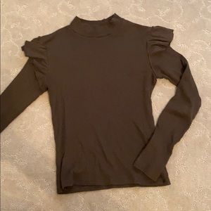 ZARA army green mock neck long sleeve